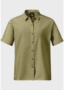 Sch&ouml;ffel Outdoorbluse SCH&Ouml;FFEL "Urban Blouse Style Kalmen WMS", Damen, Gr. 38, gr&uuml;n (4605, gr&uuml;n), Oberstoff: 73% Baumwolle 27% Hanf, bequem, V-Ausschnitt, Blusen Outdoorbluse