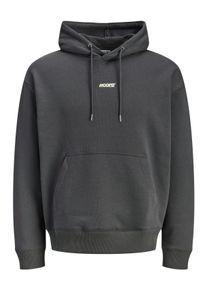 Jack & Jones Kapuzensweatshirt JACK & JONES "JCOCLUB BACKPRINT SWEAT HOOD", Herren, Gr. XS, asphalt, angeraute Sweatware, Obermaterial: 60% Baumwolle, 40% Polyester, bedruckt, relaxed fit normal, Rundhals, Rippb&uuml;ndchen, Sweatshirts Kapuzensweatshirt, mit Print