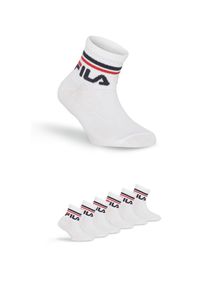 Kurzsocken Fila "JUNIOR UNISEX QUARTER PLAIN SOCKS", M&auml;dchen, Gr. 31-34, wei&szlig;, Baumwollmischung, unifarben mit Farbeinsatz, normal, Socken Kurzsocken, mit eingestricktem Logo im B&uuml;ndchen, Kindersocken, Topseller