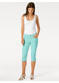 3/4-Hose Heine, Damen, Gr. 46, Normalgr&ouml;&szlig;en, blau (t&uuml;rkis), 98% Baumwolle, 2% Elasthan, unifarben, knielang, Hosen 3/4-Hose