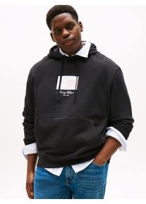 Tommy Hilfiger Big & Tall Kapuzensweatshirt "BT-ITHACA FLAG HOODIE-B", Herren, Gr. XXL, schwarz, Sweatware, Obermaterial: 100% Baumwolle, TOMMY HILFIGER BIG & TALL, unifarben, regular fit normal, Rundhals, eingesetzt Rippb&uuml;ndchen, Sweatshirts Kapuzensweatshirt, Gro&szlig;e Gr&ouml;&szlig;en