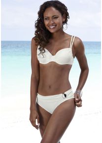 B&uuml;gel-Bikini JETTE, Damen, Gr. 44, Cup D, wei&szlig;, Microfaser, Microfaser, Polyamid, unifarben, Bikini-Sets B&uuml;gel-Bikini, mit Zier-Accessoire