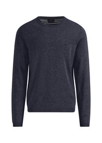 Strickpullover Fynch-Hatton, Herren, Gr. XL, blau (navy), Strick, Obermaterial: 100% Baumwolle, unifarben, regular fit taillenbedeckt, Rundhals, gerader Abschluss, Pullover Strickpullover, mit Logo Stickerei