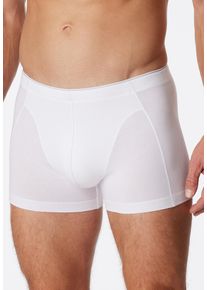 Boxer Schiesser "95/5", Herren, Gr. 8, wei&szlig; (100, wei&szlig;), Single Jersey, Obermaterial: 95% Baumwolle, 5% Elasthan, eng, Unterhosen Boxer, mit angenehm weichem, innen liegenden Komfortbund