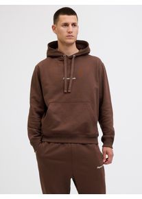 Jack & Jones Kapuzensweatshirt JACK & JONES "JORNORREBRO EMB SWEAT HOOD NOOS", Herren, Gr. L, deep mahogany, angeraute Sweatware, Obermaterial: 89% Baumwolle, 11% Polyester, unifarben, relaxed fit normal, Rundhals, Rippb&uuml;ndchen, Sweatshirts Kapuzensweatshirt, mit Logo Print