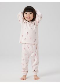 Pyjama name it "NMFNIGHTSET BALLARINA NOOS", M&auml;dchen, Gr. 86/92, pearl, Jersey, Obermaterial: 95% Baumwolle, 5% Elasthan, bedruckt, regular fit normal, Rundhals, Homewear-Sets Pyjama