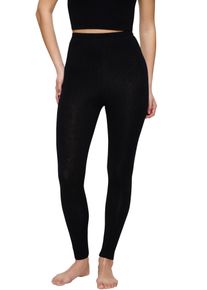 Leggings Triumph "Beauty Layers Leggings 04", Damen, Gr. M, N-Gr, schwarz, Single Jersey, Obermaterial: 48% Wolle, 48% Modal, 4% Elasthan, eng lang, Hosen Leggings, thermoregulierend