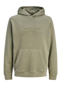 Jack & Jones Kapuzensweatshirt JACK & JONES "JPRBLUAIDEN HOOD SWEAT", Herren, Gr. XS, winter moss, angeraute Sweatware, Obermaterial: 100% Baumwolle, bedruckt, regular fit normal, ohne Ausschnitt, Rippb&uuml;ndchen, Sweatshirts Kapuzensweatshirt, Baumwolle, regular fit