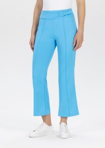 Stoffhose Stehmann, Damen, Gr. 46, N-Gr, blau (bonnieblau,3703), Obermaterial: 100% Polyester, unifarben, regular fit 7/8-L&auml;nge, Hosen Stoffhose, Sommerhose mit G&uuml;rtelschnalle