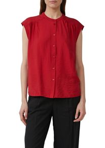 Kurzarmbluse s.Oliver, Damen, Gr. 38, chilli pepper, Obermaterial: 84% Viskose, 16% Polyamid, unifarben, relaxed fit taillenbedeckt, Rundhals, Blusen Kurzarmbluse, mit Raffung