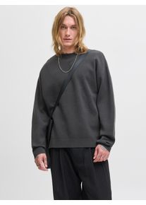 Jack & Jones Strickpullover JACK & JONES "JPRBLABRADFORT KNIT CREW NECK", Herren, Gr. M, volcanic ash, Strick, Obermaterial: 67% Polyester, 25% Polyacryl, 8% Nylon, unifarben, relaxed fit normal, Rundhals, Pullover Strickpullover