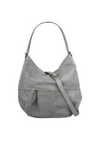 Shopper FORTY, Damen, Gr. B/H/T: 35cm x 30cm x 14cm onesize, grau, Leder, leicht gl&auml;nzend, unifarben, Taschen Shopper, echt Leder, Made in Italy