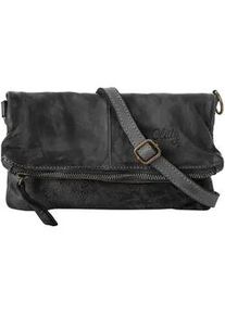 Abendtasche CLUTY, Damen, Gr. B/H/T: 20cm x 13cm x 3cm onesize, schwarz, Leder, vintage, Taschen Abendtasche, echt Leder, Made in Italy