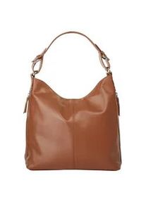 Henkeltasche Samantha Look, Damen, Gr. B/H/T: 30cm x 30cm x 12cm onesize, braun (cognac), Leder, gl&auml;nzend, Taschen, echt Leder, Made in Italy