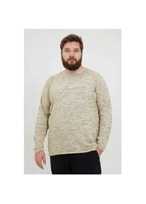 Strickpullover Blend "BHDan Big & Tall", Herren, Gr. 5XL, wei&szlig; (bone wei&szlig;), Feinstrick, 50% Baumwolle, 50% Polyacryl, unifarben, regular fit normal, Rundhals, eingesetzt, Pullover Strickpullover, Strickpullover mit aufgerollten S&auml;umen in gro&szlig;en Gr&ouml;&szlig;en