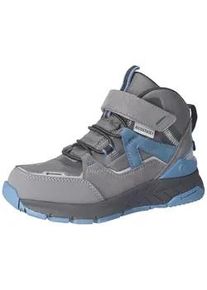 Sneaker Ricosta "Blaze", Damen, Gr. 31, grau, blau, Lederimitat, Textil, Schuhe Sneaker, Klettschuh mit TEX-Ausstattung, Gr&ouml;&szlig;enschablone zum Download