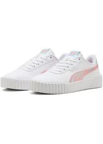 Sneaker Puma "CARINA 3.0 SPACE BELLE JR", Damen, Gr. 38, wei&szlig; (Puma wei&szlig;, pinkscape), Synthetik, Schuhe Sneaker