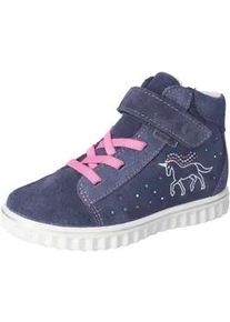 Sneaker Ricosta "Jeannie", Damen, Gr. 30, blau (navy, rosa), Veloursleder, Glitzer, Schuhe Sneaker, Schn&uuml;rboots mit TEX-Ausstattung, Gr&ouml;&szlig;enschablone zum Download