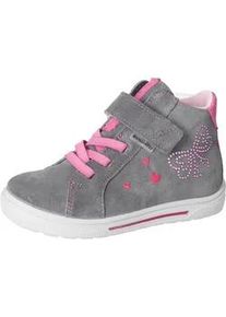 Sneaker Ricosta "Mala WMS: normal", Damen, Gr. 31, rosa (grau, rosa), Veloursleder, kontrastfarbene Details, Schuhe Sneaker, Klettschuh mit Sympatex, Gr&ouml;&szlig;enschablone zum Download