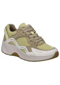 Keilsneaker Josef Seibel "Lissi 13", Damen, Gr. 40, braun (wei&szlig;, gelb, hellbraun), Leder, Textil, kontrastfarbene Details, Schuhe, Sportschuh, Freizeitschuh, Schn&uuml;rschuh mit Plateau und Keilabsatz