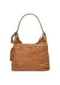 Shopper Samantha Look, Damen, Gr. B/H/T: 34cm x 32cm x 16cm onesize, braun (cognac), Leder, vintage, Taschen Shopper, echt Leder, Made in Italy