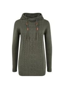 Strickjacke oxmo "Strickpullover OXCable", Damen, Gr. S, grau (dunkelgrau), Obermaterial: 100% Polyacryl PAN., Pullover Strickjacke