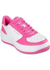Sneaker Skechers "GRAND 92-STEADY WINNING", Damen, Gr. 37, pink (wei&szlig;, pink), Lederimitat, kontrastfarbene Details, Schuhe Sneaker, Retro Sneaker, Plateausneaker mit markanter Laufsohle