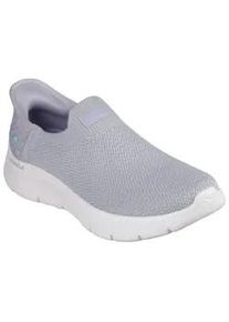 Slip-On Sneaker Skechers "GO WALK FLEX-SUNSET ROSE", Damen, Gr. 37, lila (grau, lavendel), Textil, gebl&uuml;mt, Schuhe, Freizeitschuh, Vegan mit Skechers Handsfree Slip-ins Funktion