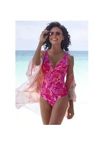 Badeanzug Vivance "Pretty", Damen, Gr. 38, Cup A/B, pink (pink bedruckt), Recycling-Polyamid, Paisleymuster, bedruckt, Badeanz&uuml;ge Badeanzug, mit V-Ausschnitt und modischem Paisleymuster