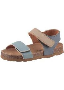Riemchensandale Kidsworld, Kinder, Gr. 29, blau (blau, beige), Velourslederimitat, Schuhe Riemchensandale, Sommerschuh, Urlaubschuh, Sandalette mit praktischen Klettriemchen