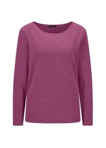Langarmshirt GOLDNER "Kurzgr&ouml;&szlig;e Langarm Melange Jersey-Oberteil", Damen, Gr. 23, pink (beere), Obermaterial: 76% Polyester PES. 20% Viskose CV. 4% Elasthan EL., Shirts Langarmshirt