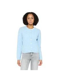 Strickjacke Cartoon "Damen mit Rundhalsausschnitt", Damen, Gr. 38, light blau melange, Obermaterial: 69% Polyester, 16% Polyacryl, 14% Polyamid, 1% Elasthan, oversize normal, Rundhals, Strickjacken Strickjacke