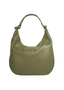 Shopper CLUTY, Damen, Gr. B/H/T: 35cm x 33cm x 7cm onesize, gr&uuml;n (oliv), Leder, leicht gl&auml;nzend, unifarben, Taschen Shopper, echt Leder, Made in Italy