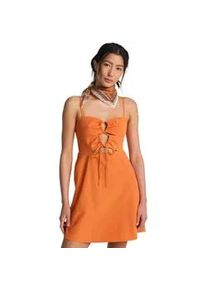 Strickkleid Billabong "Lima Mini", Damen, Gr. S, US-Gr&ouml;&szlig;en, saffron, Obermaterial: 85% Walkfrottier, 15% Leinen;, Kleider Strickkleid