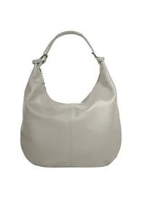 Shopper CLUTY, Damen, Gr. B/H/T: 35cm x 33cm x 7cm onesize, grau, Leder, leicht gl&auml;nzend, unifarben, Taschen Shopper, echt Leder, Made in Italy