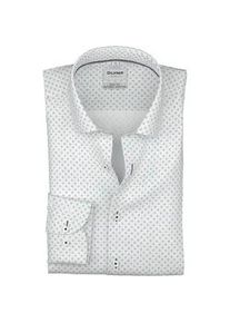 Langarmhemd OLYMP "Level Five", Herren, Gr. 44, N-Gr, wei&szlig;, Web, Obermaterial: 100% Baumwolle, k&ouml;rpernah normal, 2-Knopf-Manschette, Hemden, Businesshemd, body fit, Kentkragen