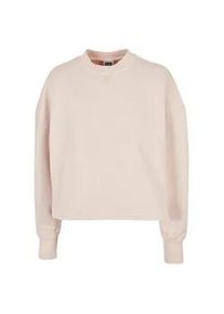Sweater Urban Classics "Urban Classics Damen Ladies Heavy Terry Garment Dye Crewneck", Damen, Gr. 3XL, pink, 100% Baumwolle, Rundhals, Sweatshirts Sweater