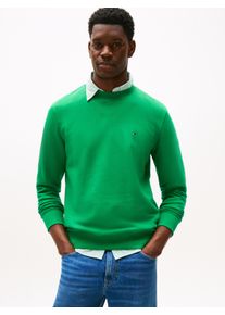 Sweatshirt Tommy Hilfiger "ESSENTIAL TERRY CREWNECK", Herren, Gr. L, gr&uuml;n (olympic gr&uuml;n), Sweatware, Obermaterial: 100% Baumwolle, regular fit, Rundhals, Rippb&uuml;ndchen, Sweatshirts Sweatshirt