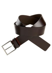 Lederg&uuml;rtel Hugo "Giaspo Sz40", Herren, Gr. 95, braun (schwarz braun 202), Rindsleder, unifarben, G&uuml;rtel Lederg&uuml;rtel, mit Logo-Schlaufe