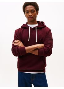 Hoodie Tommy Hilfiger "ESS SEASONAL FLEECE HOODY mit Kapuze und K&auml;ngurutasche", Herren, Gr. S, rot (deep burgundy), Sweatware, Obermaterial: 60% Baumwolle, 40% Polyester, bequem h&uuml;ftlang, elastischer Bund, Sweatshirts Hoodie, unifarben, casual, regular fit, Baumwollmix, Kapuze