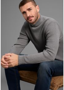 Rollkragenpullover Bruno Banani, Herren, Gr. L (52/54), grau (grau meliert), Feinstrick, Obermaterial: 50% Baumwolle, 50% Polyacryl, Basic, slim fit, Rippstrickb&uuml;ndchen, Pullover Rollkragenpullover, in Rippenqualit&auml;t, Topseller