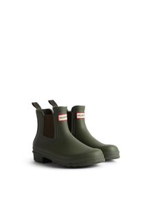 Gummistiefel Hunter "ORIGINAL CHELSEA BOOT", Damen, Gr. 37, gr&uuml;n (schwarz olive), Synthetik, Schuhe Gummistiefel, wasserdicht