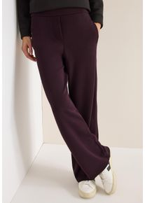 Stoffhose Cecil, Damen, Gr. M (40), L&auml;nge 30, eggplant rot, Web, Obermaterial: 46% Modal, 46% Polyester, 8% Elasthan. Futter: 100% Polyester, unifarben, loose fit lang, Hosen Stoffhose, mit Gallonstreifen