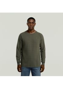 G-Star Raw Sweater G-STAR "Jirgi", Herren, Gr. S, grau (asfalt), Sweatware, Obermaterial: 65% Polyester, 35% Baumwolle, unifarben, normal, Rundhals, Raglan&auml;rmel angesetztes B&uuml;ndchen, Sweatshirts Sweater, mit Label-Detail auf der Brust