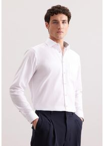 Businesshemd Seidensticker "Schwarze Rose", Herren, Gr. XL (44), normale &Auml;rmell&auml;ngen, wei&szlig;, 100% Baumwolle, unifarben, regular fit, 2-Knopf-Manschette, Hemden Businesshemd, Regular 1/1 Kentkragen Uni