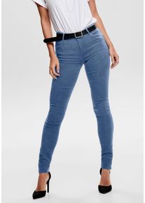 Skinny-fit-Jeans Only "ONLRAIN LIFE REG SKINNY DNM", Damen, Gr. L (40), L&auml;nge 34, blau (medium blau denim), Denim/Jeans, Obermaterial: 53% Viskose (LENZING&trade; ECOVERO&trade;), 29% Baumwolle, 17% Polyester, 1% Elasthan, unifarben, skinny fit kn&ouml;chellang, Jeans Skinny-fit-Jeans, mit G&uuml;rtelschlaufen