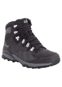 Wanderschuh Jack Wolfskin "REFUGIO TEXAPORE MID W", Damen, Gr. 42, lila (schwarz, steel, lila), Leder, Schuhe Wanderschuh, wasserdicht, Trekkingschuh