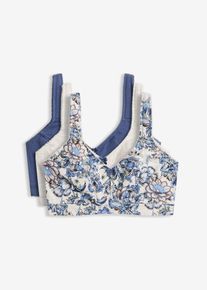 bonprix BH ohne B&uuml;gel mit Bio-Baumwolle (3er Pack), wei&szlig;, Gr.105F, Komfortabler BH im 3er Pack, 95% Baumwolle