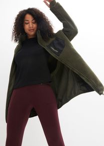 bonprix Teddy-Fleece Jacke, gr&uuml;n, Gr.44/46 (L), Kuschelige Teddy-Fleece Jacke mit Rei&szlig;verschlusstasche auf Vorderseite, aus Fleece