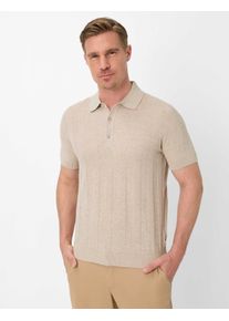 Brax Herren Strickpolo Style PASCAL beach, Beige, Gr. L
